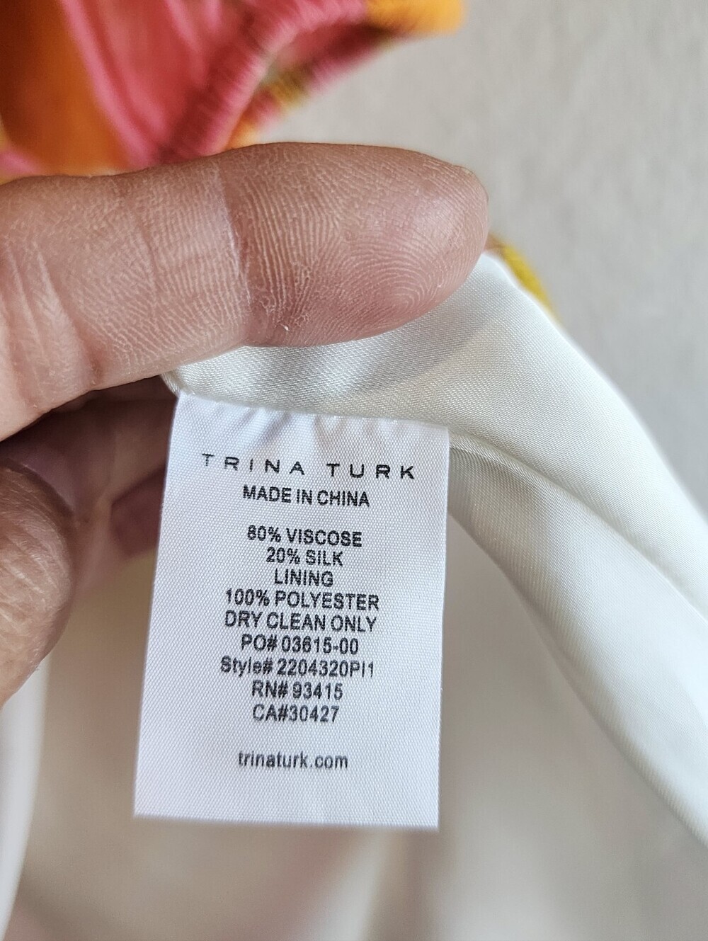 TRINA TURK A LINE CHIFON FEMININE DRESS V NECK LONG SHEER SLEEVE SZ large - Picture 6 of 16